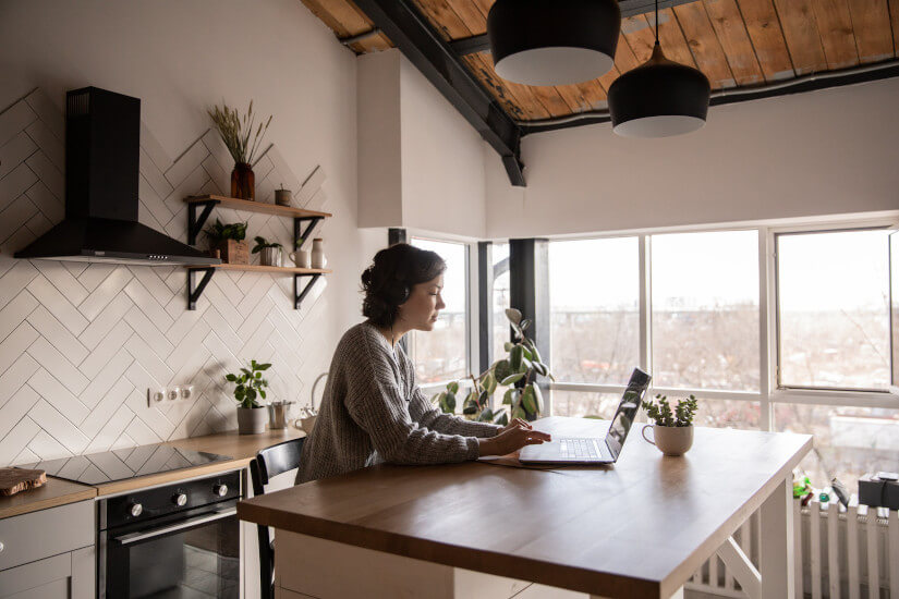 Woman using laptop