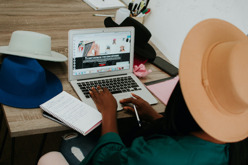 Freelancer working on laptop