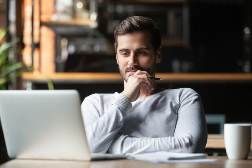 Man working on laptop